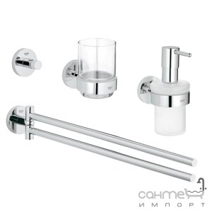 Аксесуари Набір Grohe Essentials Нова майстерня ванна кімната 40846001 Chrome / Glass