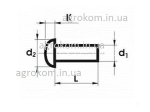 Заклепка сталева картоплекопалки Z609 (D-10, L-30) | 10x30/K