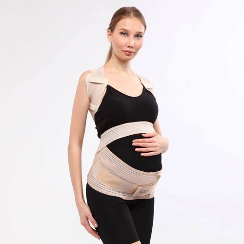 Бандаж для вагітних, післяпологовий еластичний на липучках ORTHOPEDICS MEDICAL CPT162 Бежевий, Розмір XL