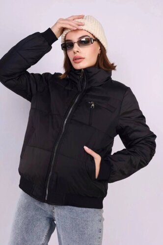 Куртка жіноча демісезонна чорна П838 XXL