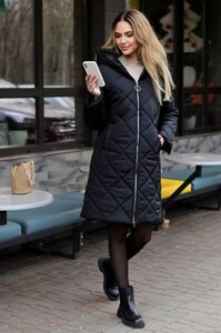 Пальто жіноче зимове чорне код П840 52