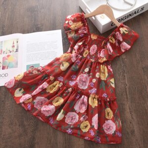 Сукня на літо для дівчинки червона 10060, розмір 100
