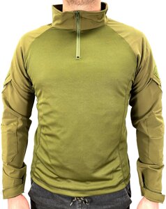 Сорочка чоловіча тактична бойова з довгим рукавом, футболка армійська для військових та армії ЗСУ, Хакі XL