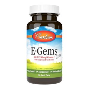 Вітаміни та мінерали Carlson Labs E-Gems 400 IU Elite, 60 капсул