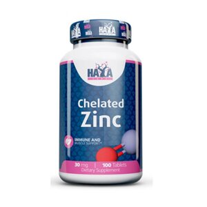 Вітаміни та мінерали Haya Labs Zinc Bisglycinate 30 mg, 100 таблеток
