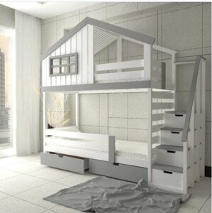 Ліжко двох'ярусна дерев'яна розбірна Камелія-люкс