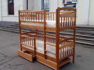 Ліжко двох'ярусна дерев'яна трансформер Карина Люкс