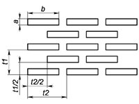13 e3 - Прямокутний відвір з симетричним зміщенням Перфорований лист з прямокутними відвернами