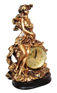 Годинник статуетка дівчинка під бронзу 130х190х80 мм
