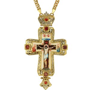 Хрест для священнослужителя з латуні із позолотою
