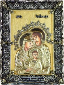 Лита ікона "Свята Родина" з сусальним золотом