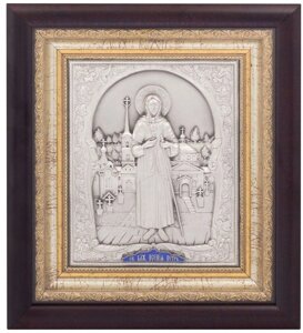 Ікона "Свята блаженна Ксенія Петербурзька" зі срібла 25х22см