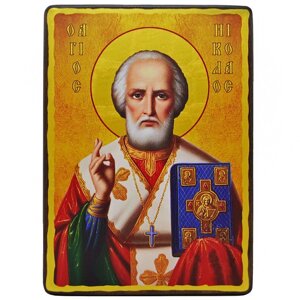 Дерев'яна ікона Святий Миколай Чудотворець