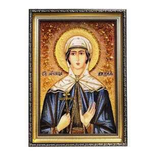 Ікона з бурштину Свята мучениця Лідія 15x20 см