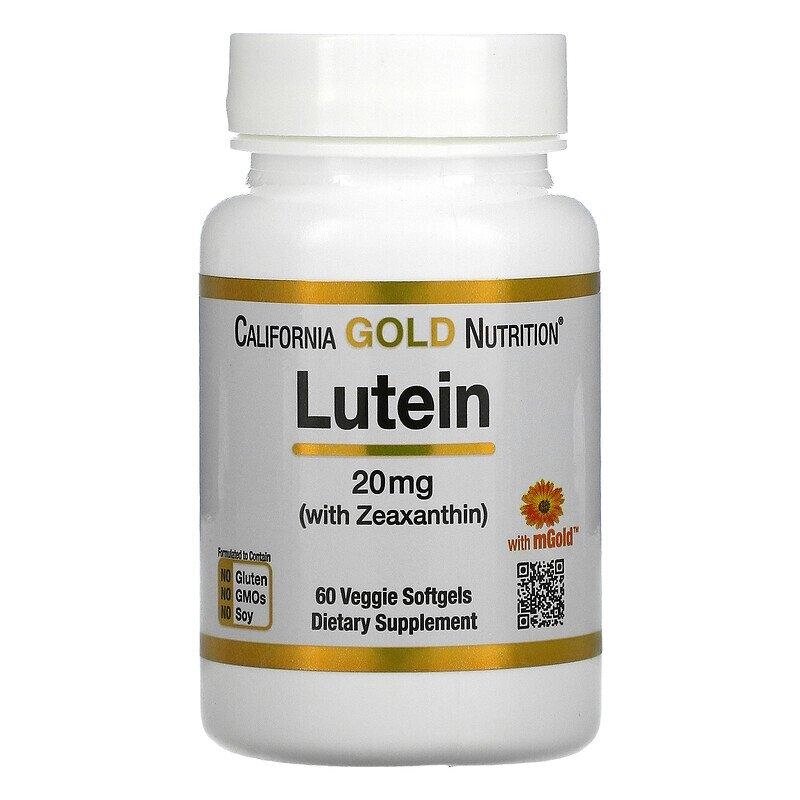 Лютеин с зеаксантином, 20 мг, 60 капсул, California Gold Nutrition ##от компании## Интернет магазин "Канбан" - ##фото## 1