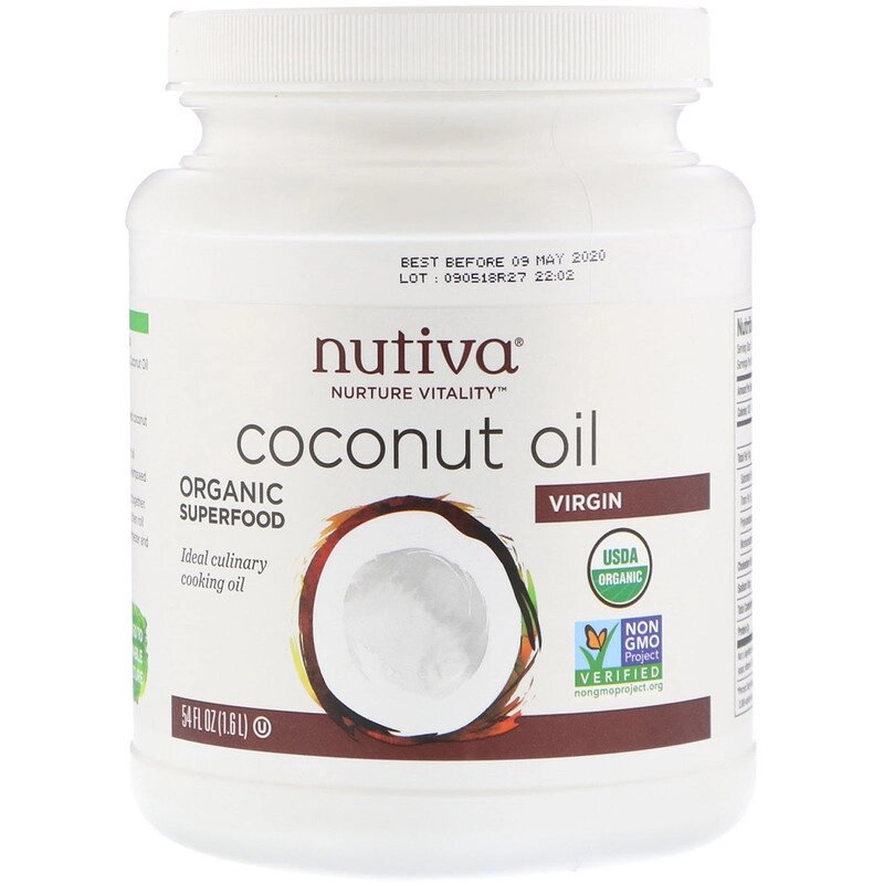 Органическое кокосовое масло первого отжима Nutiva Nurture Vitality, (съедобное), 1.6 л ##от компании## Интернет магазин "Канбан" - ##фото## 1
