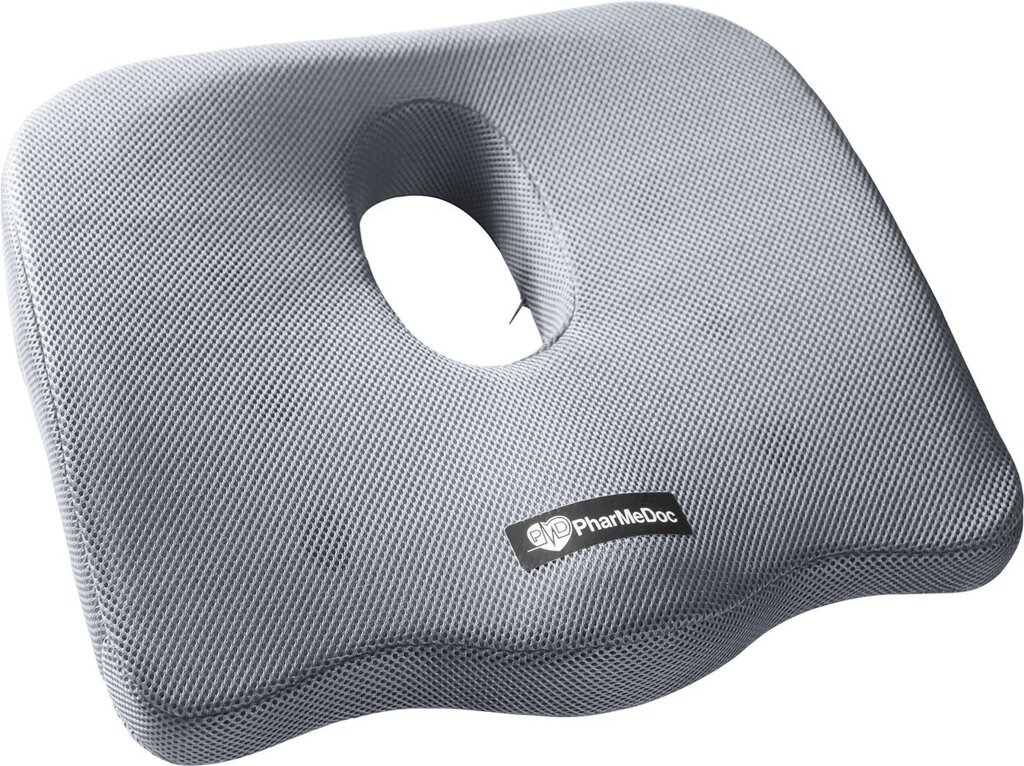 Ортопедическая подушка PharMeDoc Coccyx Seat Cushion для сидения, серая. ##от компании## Интернет магазин "Канбан" - ##фото## 1