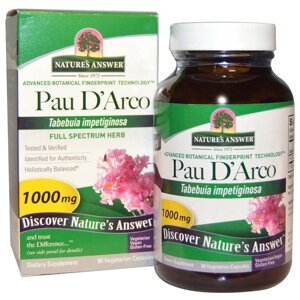 Nature's Answer, Pau D'Arco (За д'Арко - кора мурашиного дерева), 1000 мг, 90 капсул