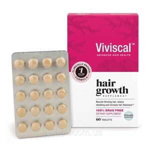 Вітаміни для волосся для жінок Viviscal Екстра Сила, 60 таблеток. Зроблено в США.