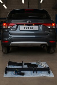 Фаркоп Kia Rio X-Line з 2017-2021 р. виробник Полігон авто з оцінкованим крюком в Запорізькій області від компанії Интернет-магазин тюнинга «Safety auto group»