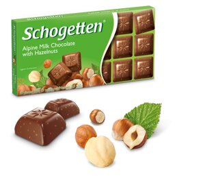 Молочний шоколад з фундуком Schogetten alpine milk chocolate with hazelnuts 100g
