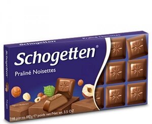 Шоколад Schogetten Praline Noisettes 100 г Шоггетен зі смаком праліне, нугою