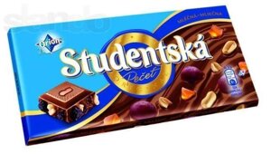 Шоколад Studentska Original Mlecna (з арахісом, желе, родзинками) Студентська печатка 180 гр