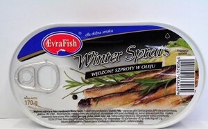 Шпроти в олії Evra Fish Winter Sprats 170г ж / б