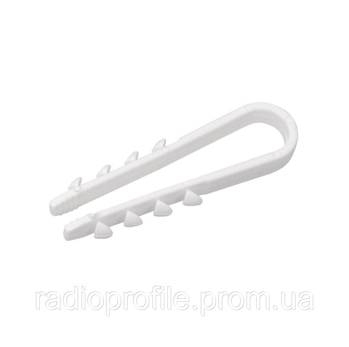 Дюбель-хомут ялинка для круглого дроту 8 мм Tcom 100 шт. Білий від компанії Радіопрофіль - фото 1