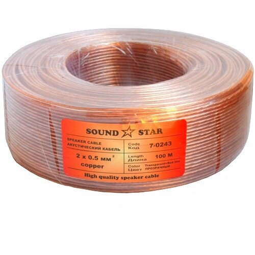 Кабель акустичний Sound Star 2х0,16 мм. кв. (14х0,12) мідний у прозорому силіконі 100 м від компанії Радіопрофіль - фото 1