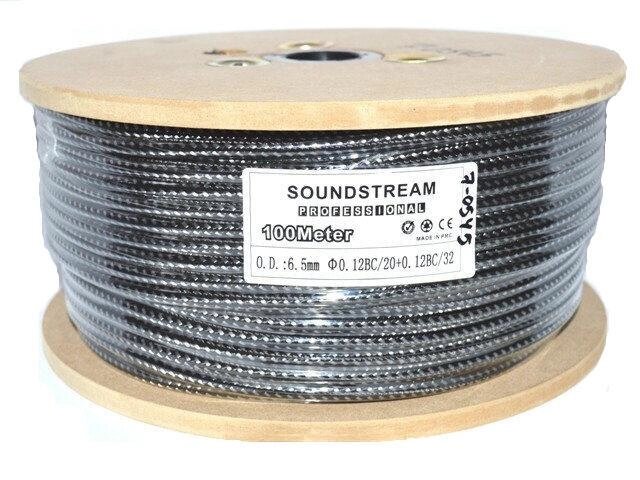 Кабель мікрофонний "SoundStream", 1 жила (0,22 мм. кв.), діам.- 6мм, сітка, 100м від компанії Радіопрофіль - фото 1
