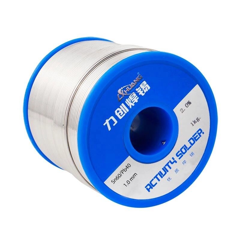 Припій LICHUANG Sn60Pb40 з безотмивним флюсом 2% no-clean super solder wire діам. 1,0 мм 1 кг від компанії Радіопрофіль - фото 1