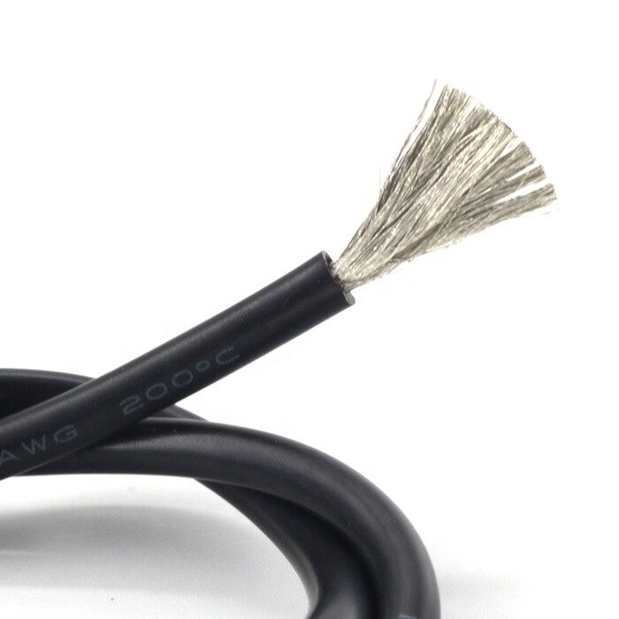 Провод силиконовый 12 AWG - 3,4 кв. мм (680х0,08) 1 м Черный ##от компании## Радиопрофиль - ##фото## 1
