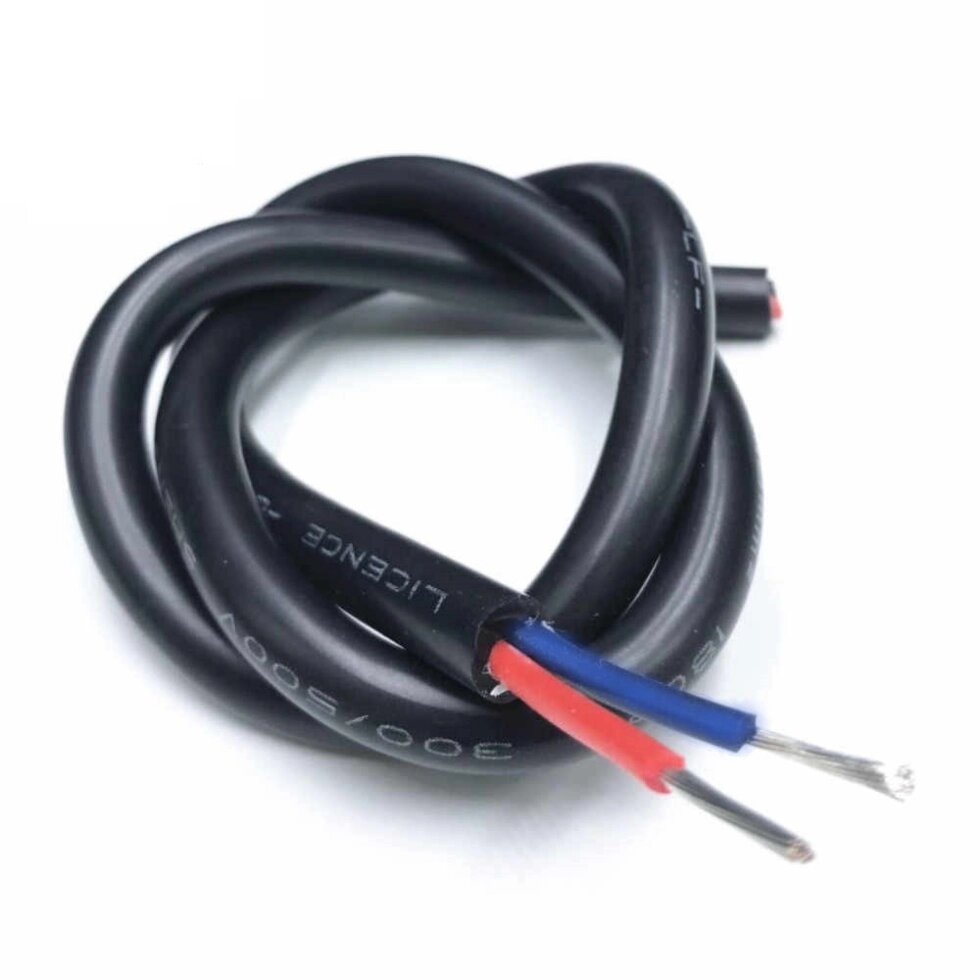 Провод силиконовый супергибкий 2х18 AWG - 2х0,75 кв. мм (150х0,08) черный 1 м ##от компании## Радиопрофиль - ##фото## 1