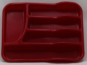 Пластиковий прямокутний лоток-вкладиш у шуфлядку для столового приладдя 34 см х 26 см (червоний колір) в Хмельницькій області от компании ООО "Магия Пласт"
