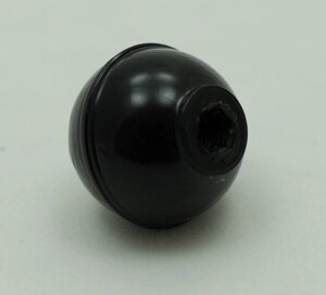 Пластмасова кругла барашкова ручка з різзю М6 з перероблених полімерів (чорний колір)