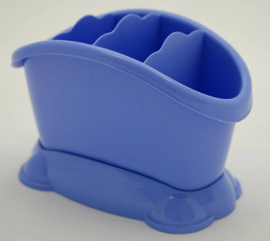 Пластикова підставка-сушарка для столових приборів "Овальна" (блакитний колір) від компанії ТОВ "Магія Пласт" - фото 1