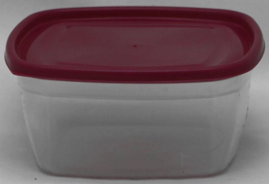 Пластиковий квадратний контейнер (лоток) 1.0 л з м'якою кришкою (різні кольори кришки) від компанії ТОВ "Магія Пласт" - фото 1