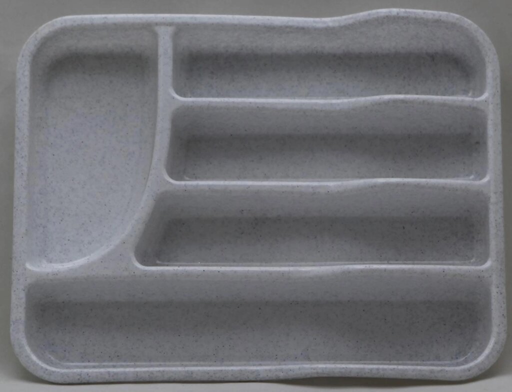 Пластиковий прямокутний лоток-вкладиш у шуфлядку для столових приборів 34 см х 26 см (мармуровий колір) від компанії ТОВ "Магія Пласт" - фото 1