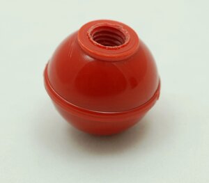 Пластмасова кругла барашкова ручка з різзю М10 з перероблених полімерів (червоний колір)