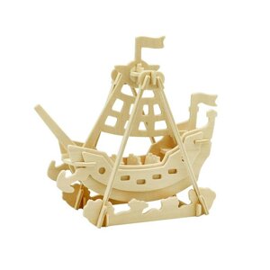 Дитячий дерев'яний 3D конструктор Robotime JP264 Човен-гойдалка (5831-19358)