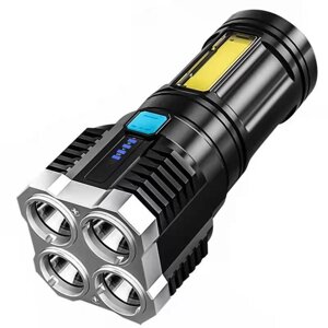 Ліхтар ручний Police X509/L-S03-4LED 3030+COB з/у USB-micro Чорний ABS пластик (X509)