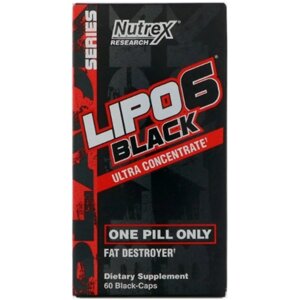 Комплексний жироспалювач Nutrex Lipo-6 Black Ultra Concentrate Stim-Free 60 Caps