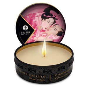 Масажна свічка з ароматом троянд Shunga MINI MASSAGE CANDLE — Rose Petals 30 мл (SO2516)