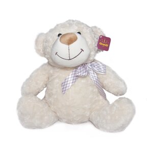 М'яка дитяча іграшка ведмідь white з бантом 40 см Grand DD651990