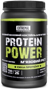 Протеїн для набирання маси 700 г полуничний смузі Extremal Protein power комплексний для росту м'язів