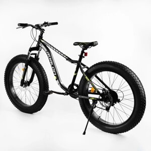 Велосипед спортивний фетбайк алюмінієва рама Corso Avalon 26" Black and grey (104727)