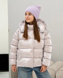 Зимовий пуховик для дівчинки "AN-35" колір Айворі