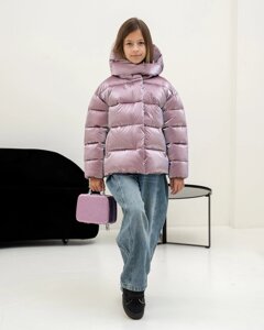 Зимовий пуховик для дівчинки "AN-35" колір Пудра