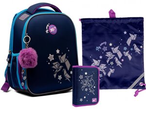 Рюкзак для дівчинки ортопедичний YES H-100 Origami Doves + пенал + сумка
